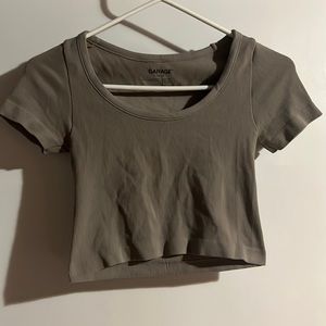 GARAGE scoop neck beige crop top
